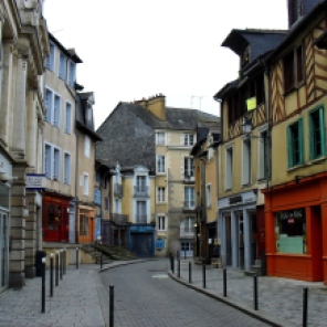 Picturesque street in old Rennes